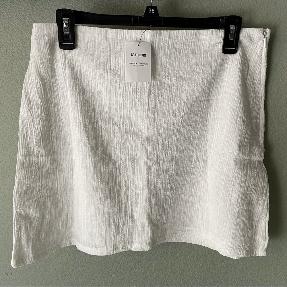White mini skirt